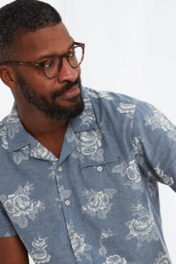 Joe Browns Open Flat Collar Short Sleeve Floral Shirt 13 Joe Browns Open Flat Collar Short Sleeve Floral Shirt -Joe Browns Store m5059953112006 blue xl 5