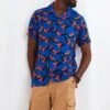 Joe Browns Bold Parrot Print Open Flat Collar Short Sleeve Casual Shirt -Joe Browns Store m5059953113294 multi xl
