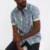 Joe Browns Tropical Leaf Bird Print Short Sleeve Shirt 1 Joe Browns Tropical Leaf Bird Print Short Sleeve Shirt -Joe Browns Store m5059953113546 grey xl