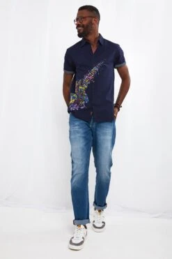 Joe Browns Colourful Saxophone Music Print Short Sleeve Shirt 10 Joe Browns Colourful Saxophone Music Print Short Sleeve Shirt -Joe Browns Store m5059953114451 navy xl 2