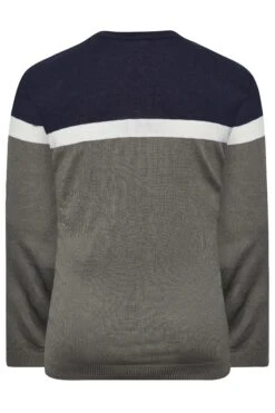 Colour Block Knitted Jumper -Joe Browns Store m5063110053798 grey xl 2