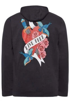 'Live Free' Heart Print Hoodie -Joe Browns Store m5063110099611 blue xl 3