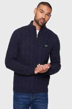 Threadbare 'Swindon' Zip Neck Jumper