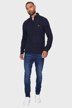Threadbare 'Swindon' Zip Neck Jumper -Joe Browns Store m7625914005519 navy xl 2