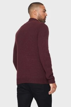 Threadbare 'Cliff' Zip Neck Jumper -Joe Browns Store m7625914005632 burgundy xl 1