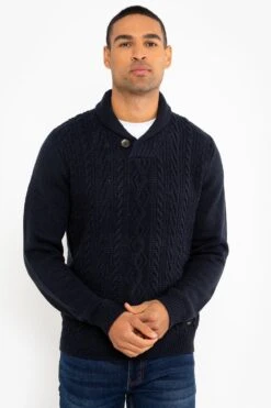 Threadbare 'Trojan' Shawl Neck Jumper