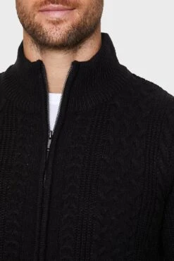 Threadbare 'Kade' Zip Through Cardigan -Joe Browns Store m7625914006202 black xl 3