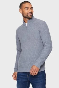 Threadbare 'Rodwell' Zip Neck Jumper