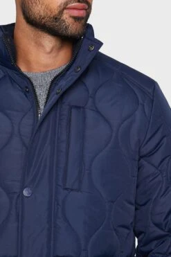 Threadbare 'Weeping' Funnel Neck Quilted Jacket -Joe Browns Store m7625914010858 navy xl 3