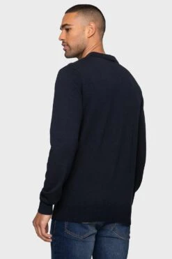 Threadbare 'Luke' Cotton Polo Collar Jumper -Joe Browns Store m7625914013262 navy xl 1