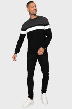 Threadbare 'Millom' Cotton Crew Neck Jumper -Joe Browns Store m7625914013477 charcoal xl 2