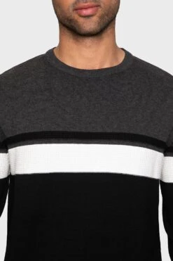 Threadbare 'Millom' Cotton Crew Neck Jumper -Joe Browns Store m7625914013477 charcoal xl 3