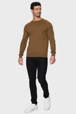 Threadbare 'Maned' Cotton Blend Crew Neck Jumper -Joe Browns Store m7625914015129 brown xl 2