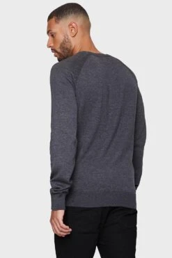 Threadbare 'Rowan' Cotton Crew Neck Jumper -Joe Browns Store m7625914015334 charcoal xl 1