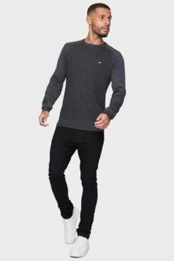 Threadbare 'Rowan' Cotton Crew Neck Jumper -Joe Browns Store m7625914015334 charcoal xl 2