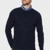 Threadbare 'Alexander' Crew Neck Cotton Jumper With Mock Shirt Collar -Joe Browns Store m7625914021687 navy xl