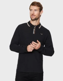 Threadbare 3 Pack Cotton 'Mateo' Long Sleeve Polo Shirts -Joe Browns Store m7625914053886 burgundy xl 2