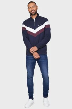 Threadbare 'Garret' 1/4 Zip Top -Joe Browns Store m7625914069146 navy xl 2