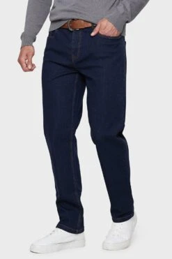Threadbare Rinse Wash 'Rainford' Belted Straight Fit Jeans