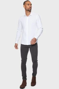 Threadbare 'Olly' Lightweight Regular Fit Long Sleeve Cotton Shirt -Joe Browns Store m7625914085931 white xl 2