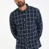 Threadbare 'Luca' Cotton Long Sleeve Check Shirt 2 Threadbare 'Luca' Cotton Long Sleeve Check Shirt -Joe Browns Store m7625914112200 dark20green xl