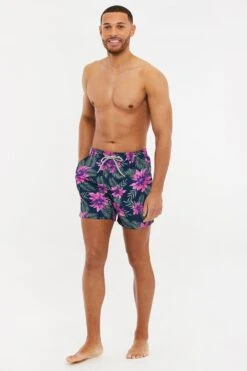 Threadbare 'Katana' Floral Print Swim Shorts -Joe Browns Store m7625914119018 navy xl 2