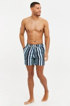 Threadbare 'Bonito' Vertical Stripe Print Swim Shorts 8 Threadbare 'Bonito' Vertical Stripe Print Swim Shorts -Joe Browns Store m7625914119162 blue xl 2