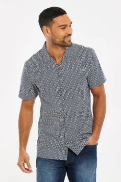 Threadbare 'Raphael' Cotton Print Short Sleeve Shirt