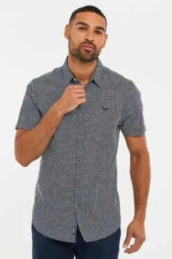 Threadbare 'Michelangelo' Cotton Geometric Print Short Sleeve Shirt