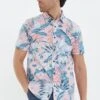 Threadbare 'Tropical' Cotton Short Sleeve Hawaiian Style Shirt -Joe Browns Store m7625914123718 pink xl