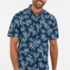 Threadbare 'Wisteria' Cotton Tropical Print Short Sleeve Shirt 1 Threadbare 'Wisteria' Cotton Tropical Print Short Sleeve Shirt -Joe Browns Store m7625914124357 navy xl