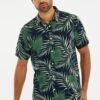 Threadbare 'Arecales' Short Sleeve Tropical Print Shirt -Joe Browns Store m7625914126962 black xl