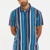 Threadbare 'Fillip' Vertical Striped Short Sleeve Shirt