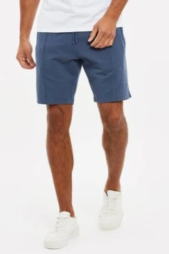 Threadbare 'Whyte' Cotton Blend Sweat Shorts With Pintuck Seam