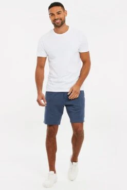 Threadbare 'Whyte' Cotton Blend Sweat Shorts With Pintuck Seam -Joe Browns Store m7625914129512 indigo xl 2
