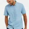 Threadbare 'Pied' Short Sleeve Denim Shirt -Joe Browns Store m7625914130679 light20blue xl
