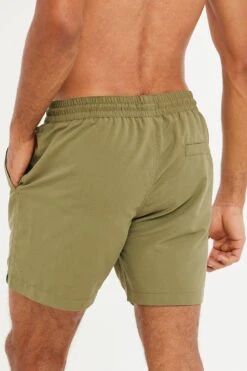 Threadbare 'Emblem' Side Script Swim Shorts -Joe Browns Store m7625914136077 khaki xl 1