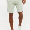 Threadbare 'Conta' Cotton Turn-Up Chino Shorts With Woven Belt -Joe Browns Store m7625914139047 pale20green xl