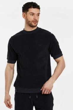 Threadbare 'Bono' Towelling Short Sleeve Crew Neck Sweatshirt