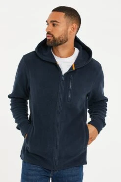 Threadbare 'Rueben' Micro Fleece Zip Through Hoodie