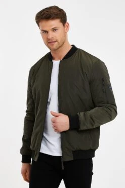 Threadbare 'Rage' Borg Lined Bomber Jacket