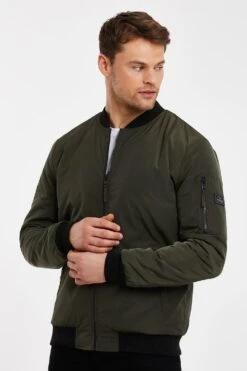 Threadbare 'Rage' Borg Lined Bomber Jacket -Joe Browns Store m7625914169877 khaki xl 3