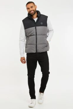 Threadbare 'Lethame' Showerproof Funnel Neck Padded Gilet 9 Threadbare 'Lethame' Showerproof Funnel Neck Padded Gilet -Joe Browns Store m7625914170590 grey xl 3