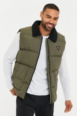 Threadbare 'Taylor' Borg Collar Padded Gilet