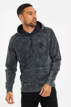 Threadbare 'Newman' Cotton Blend Acid Wash Hoody