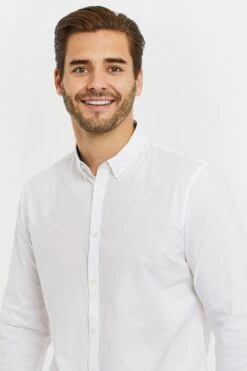 Threadbare 'Dapper' Long Sleeve Cotton Rich Shirt -Joe Browns Store m7625914177339 white xl 2