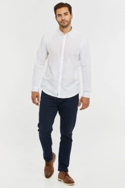 Threadbare 'Dapper' Long Sleeve Cotton Rich Shirt -Joe Browns Store m7625914177339 white xl 3