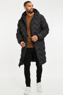 Threadbare 'Gandey' Longline Padded Jacket -Joe Browns Store m7625914177940 black xl 4