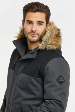 Threadbare 'Parkston' Hooded Parka Jacket -Joe Browns Store m7625914183163 charcoal xl 2