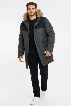 Threadbare 'Parkston' Hooded Parka Jacket -Joe Browns Store m7625914183163 charcoal xl 3
